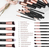 BS-MALL Makeup Brushes Premium Synthetic Foundation Powder Concealers Eye Shadows Makeup 14 Pcs Brush Set, Rose Golden, 1 Count