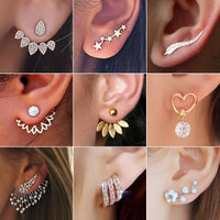 Boucles d'oreilles en cristal pour femmes, bijoux en forme de fleur, strass, couleur or, à la mode