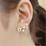 Boucles d'oreilles en cristal pour femmes, bijoux en forme de fleur, strass, couleur or, à la mode