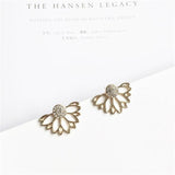 Boucles d'oreilles en cristal pour femmes, bijoux en forme de fleur, strass, couleur or, à la mode