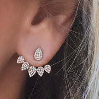 Boucles d'oreilles en cristal pour femmes, bijoux en forme de fleur, strass, couleur or, à la mode