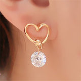 Boucles d'oreilles en cristal pour femmes, bijoux en forme de fleur, strass, couleur or, à la mode