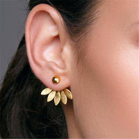 Boucles d'oreilles en cristal pour femmes, bijoux en forme de fleur, strass, couleur or, à la mode