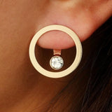 Boucles d'oreilles en cristal pour femmes, bijoux en forme de fleur, strass, couleur or, à la mode