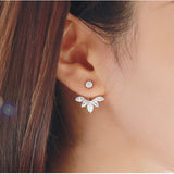 Boucles d'oreilles en cristal pour femmes, bijoux en forme de fleur, strass, couleur or, à la mode