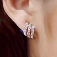 Boucles d'oreilles en cristal pour femmes, bijoux en forme de fleur, strass, couleur or, à la mode