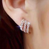 Boucles d'oreilles en cristal pour femmes, bijoux en forme de fleur, strass, couleur or, à la mode