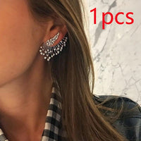 Boucles d'oreilles en cristal pour femmes, bijoux en forme de fleur, strass, couleur or, à la mode