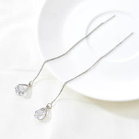 Boucles d'oreilles Vintage en Arc brillant pour femme, bijoux suspendus, Long fil, géométrique, or