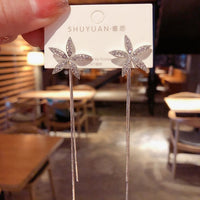 Boucles d'oreilles Vintage en Arc brillant pour femme, bijoux suspendus, Long fil, géométrique, or