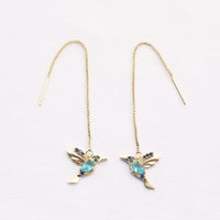 Boucles d'oreilles Vintage en Arc brillant pour femme, bijoux suspendus, Long fil, géométrique, or