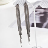 Boucles d'oreilles Vintage en Arc brillant pour femme, bijoux suspendus, Long fil, géométrique, or